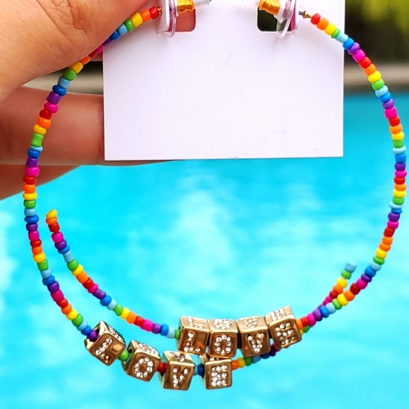 Betsey Johnson Multicolor Beaded Hoop Earrings - Picture 11 of 16